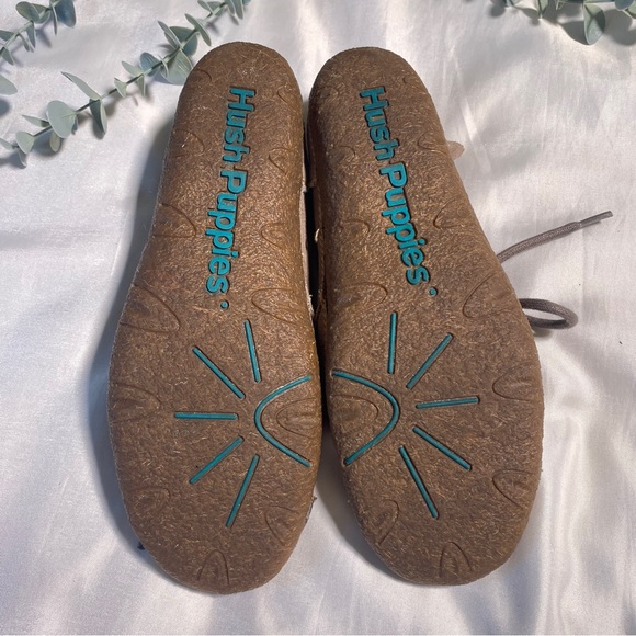 Greyish Brown Womens Hush Puppies Slip On Shoes with Ties Size 7 - Picture 5 of 7